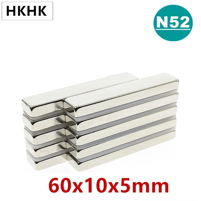 Aimant néodyme N52, 60x10x5mm, 60mm x 10mm x 3mm, NdFeB nuits,  rectangulaire, super injuste, bain en continu, imanes magnétiques -  AliExpress