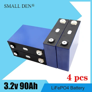 

4PCS 3.2V 90Ah LiFePO4 Battery, 4S 12.8V Battery pack Lithium Iron Phosphate, High Rate, Long Life, Battery