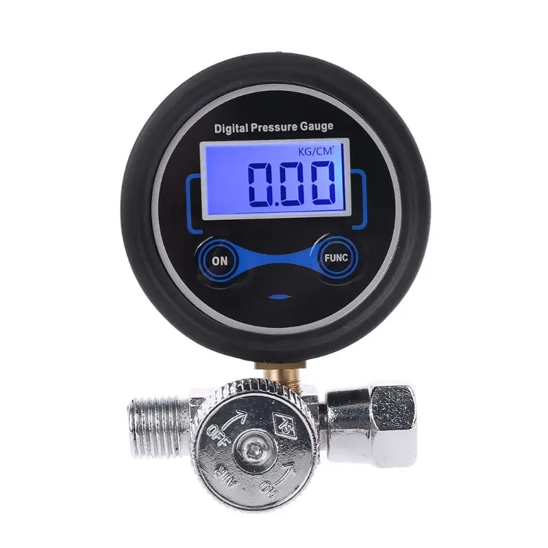 

LCD Digital 1/4" 0-200PSI Air Pressure Gauge Pressure Regulator Control Valve for Spray Gun (with Battery)