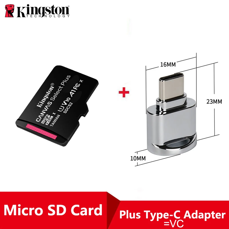 SDCS2-64G-VC kingston Micro SD карта флешка 16 Гб 32BG 64 Гб 128 ГБ 256 ГБ 512 Гб карта памяти OTG адаптер Microsd карты - Емкость: SDCS2-64G-VC