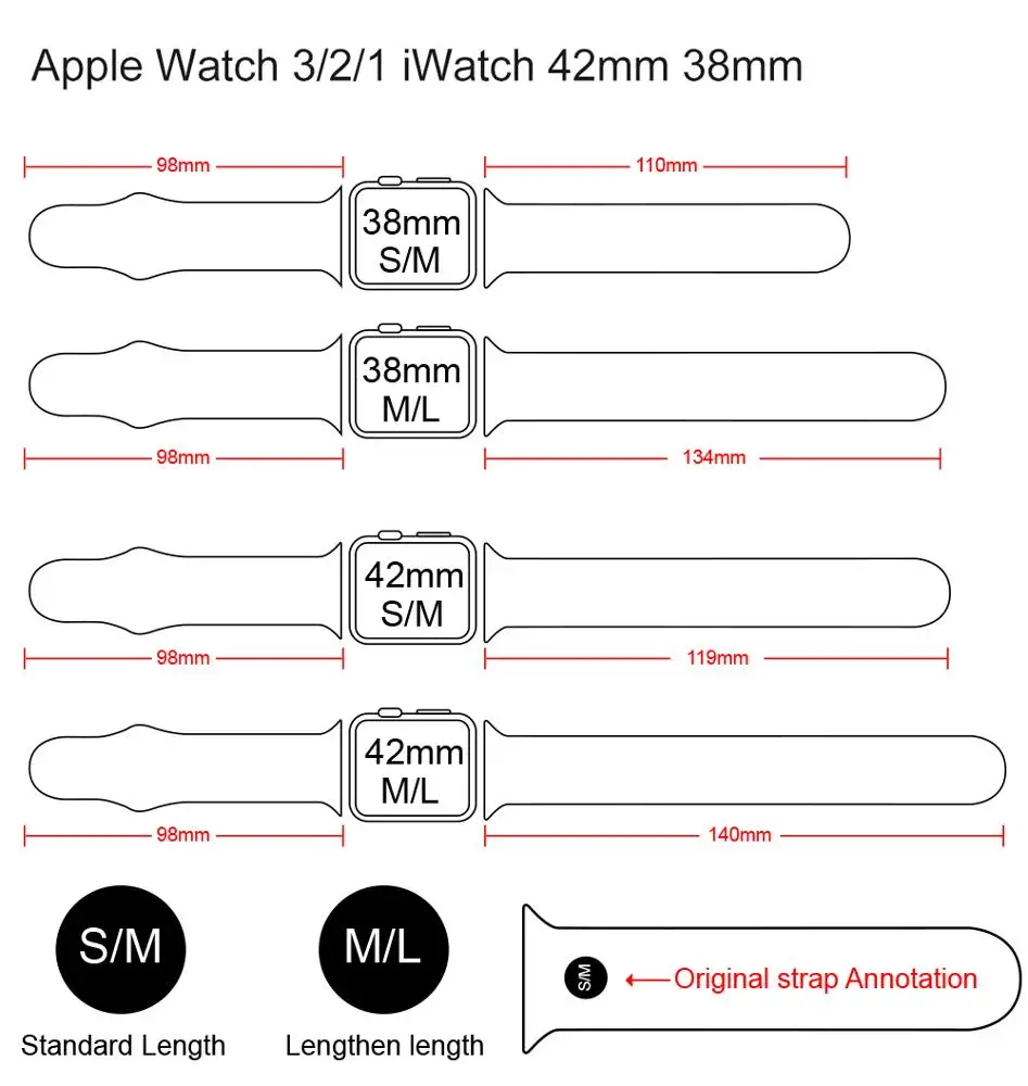 50 шт. мягкий силиконовый сменный спортивный ремешок для 38 мм Apple Watch Series1 2 42 мм ремешок для браслета