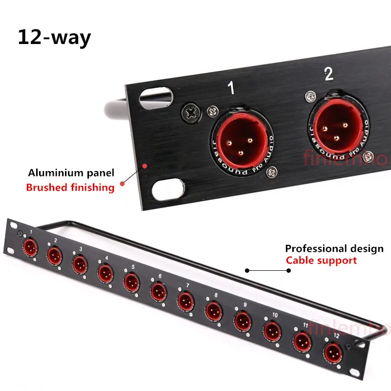 Placa de Suporte para Câmera Cabo de Áudio Macho Conexão 1u Alto-falante Profissional Mixer dj 8 12 16 Way Xlr - Image 6