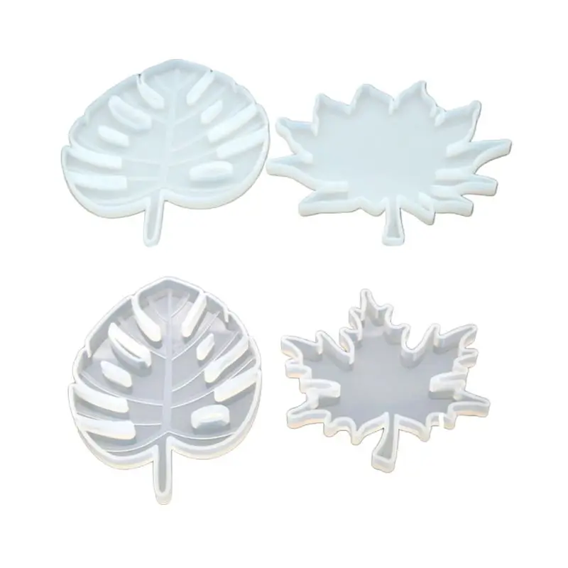 

4 Pcs/set Resin Leaves Mould Silicone Coaster Mold Maple Leaf Shape Epoxy Molds DIY Cup Pad Making Home Decoration