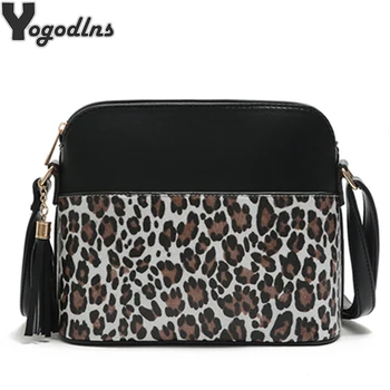 

Women Tassel Leopard Printing Shell Crossbody Bags Ladies Fashion Mini Purse Messenger Bag Luxury Tassel Design Shoulder Bags