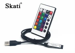 Contrôleur de bande lumineuse RGB, DC 5V USB 24 clés 44 clés, télécommande récepteur de lumières pour RGB SMD 3528 5050 