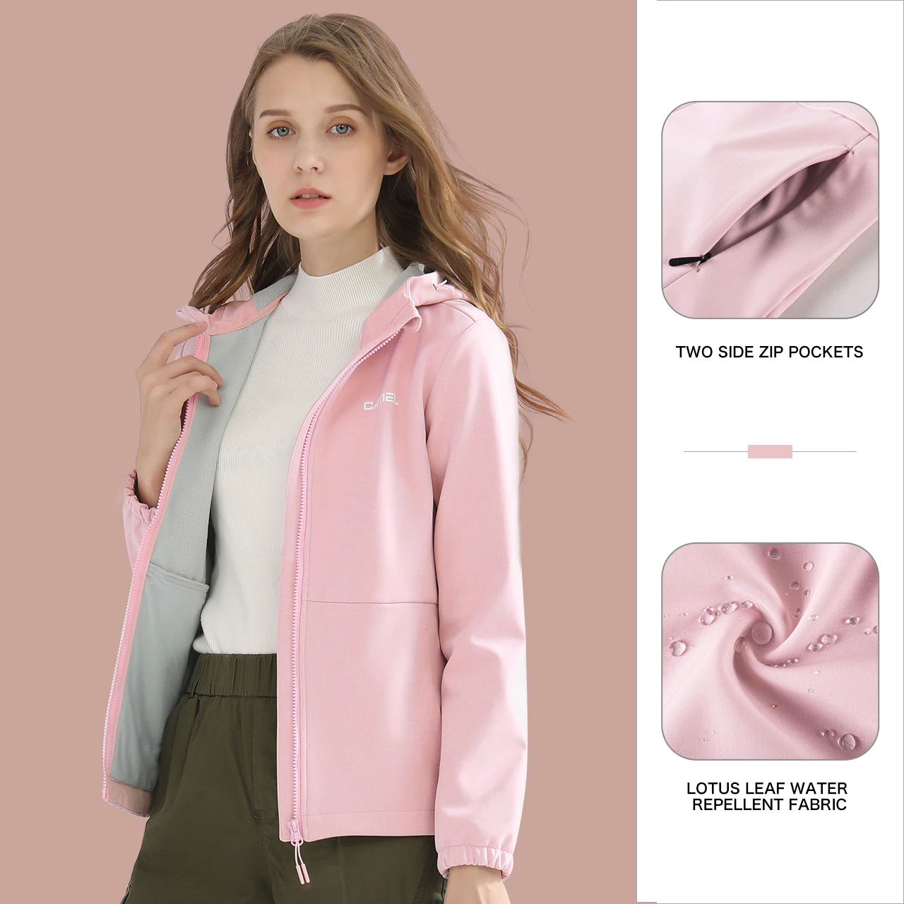 Description Picture 3 of itemGOLDEN CAMEL Outdoor Hiking Jackets Women Men Autumn Warm Windbreakers Softshell Jacket for Men Unisex Coat Sports Clothing Tops