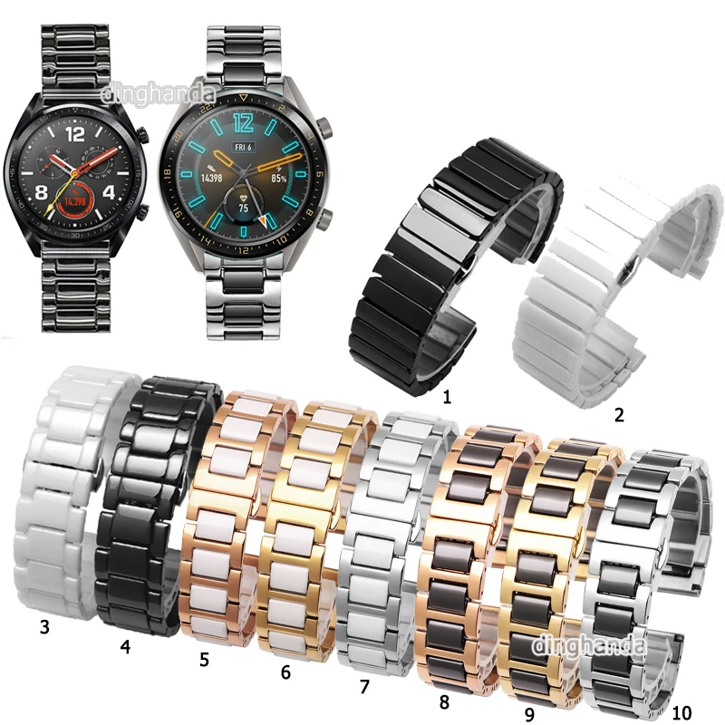 20Mm 22Mm Cinturino Cinturino In Ceramica Per Huawei Watch Gt Gt2 42Mm/46Mm Cinturino Da Polso Per Gt2E Gt2 Pro Honor Magicwatch 2 Cinturino