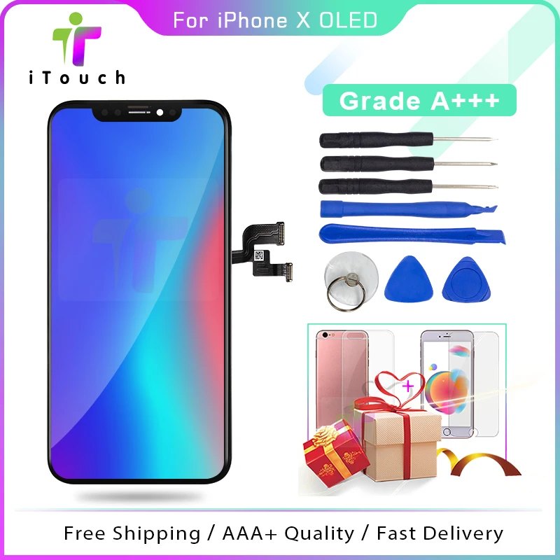 

TFT LCD Screens For iPhone X OLED Display with 3D Touch 5.8 inch Pantalla Black Screen Digitizer Replacement Assembly Parts