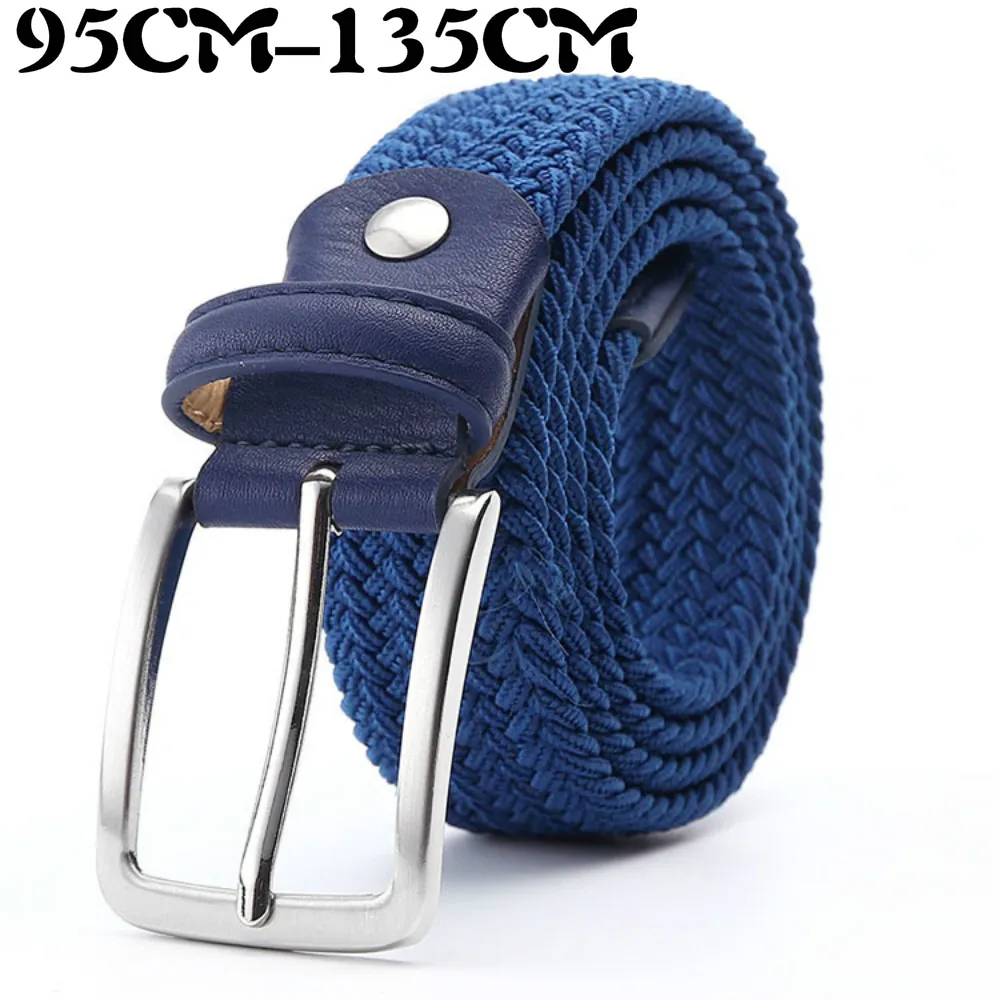 2020 neue Design Männer Gürtel Elastische Gewebe 3,3 CM Breite Blau Schwarz Braun Luxus Geschenk Mädchen Passenden Jeans Zubehör 90CM-135CM