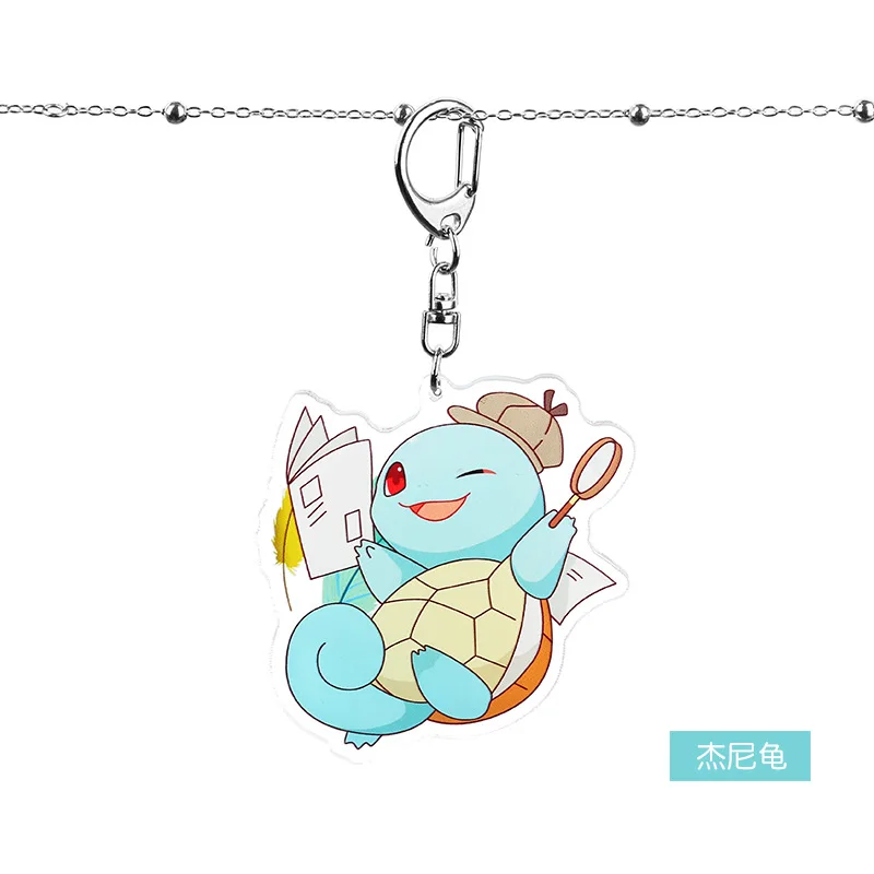 Брелок с покемоном Сквиртл Пикачу Psyduck Charmander Bulbasaur милый забавный мультфильм аниме Акриловые Брелки Подвеска на Рюкзак kawaii