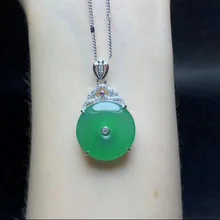 Красивое Ювелирное Украшение из нефрита, натуральный нефритовый Медуллярный 925 Серебряный кулон с бесплатной цепочкой, серебряные подвески Ювелирное Украшение