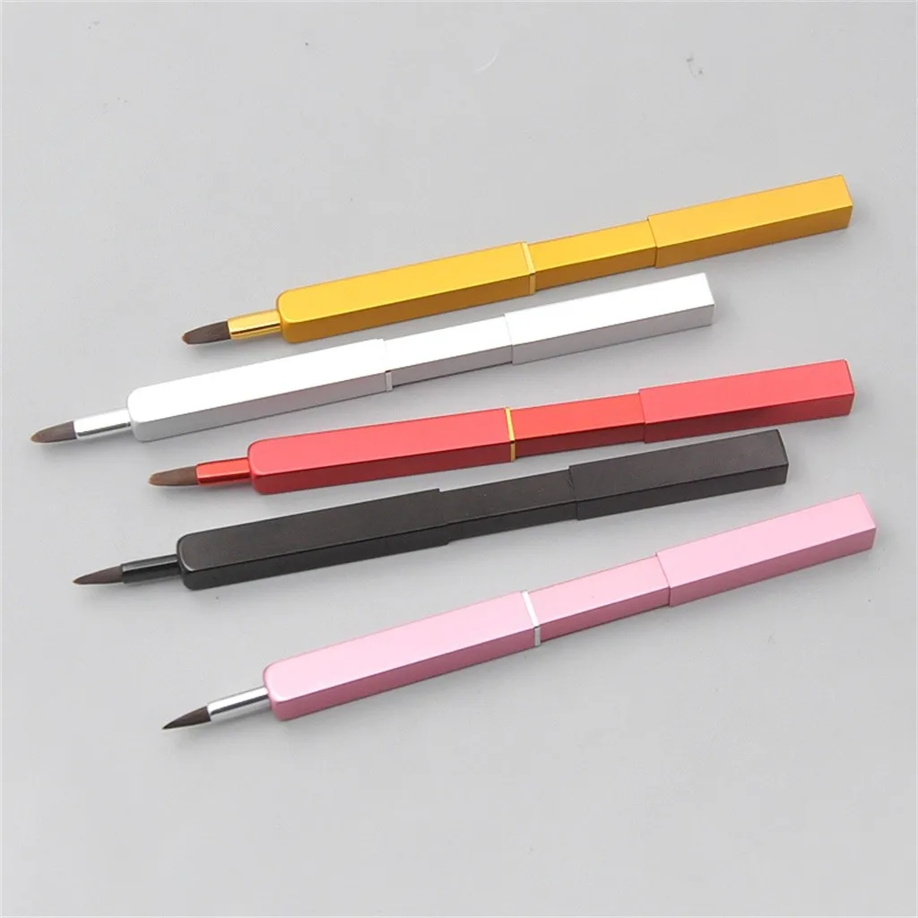 Portable Retractable Lip Brush Artificial Fiber Hair Lipstick Color Makeup Cosmetic Tool For Lips Makeup Brush
