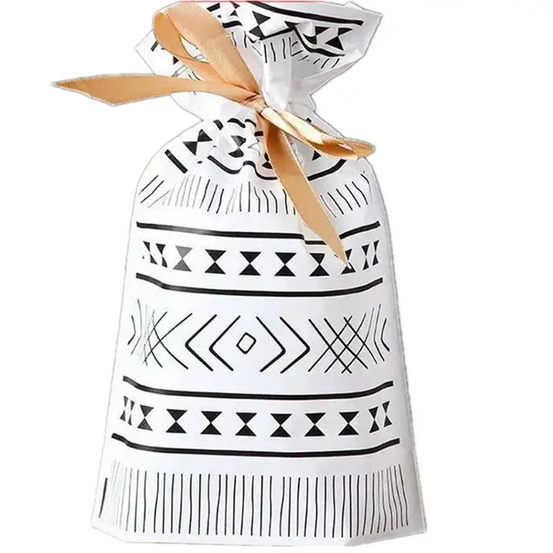 NEW White Christmas Deer Bear Party Gift Drawstring Packing Stocking Bags 94PC
