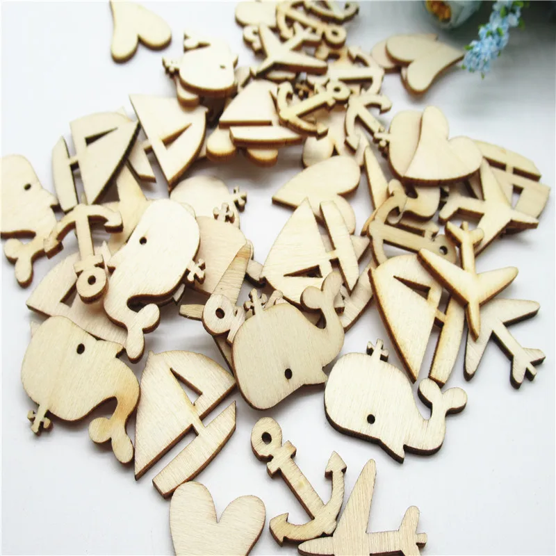 20/50pcs2. 5-3,5 см натуральный океан серии микс Тип Рыба паром узор дерево скрапбукинг ручной работы Carft для украшения дома diy DQ15