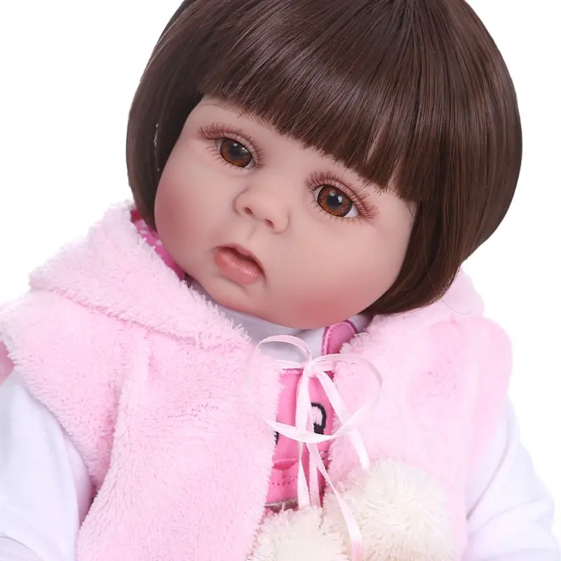 48 см Симпатичные Reborn Baby Doll Реалистичные Полный мягкого силикона Виниловый фон для новорожденных младенцев Плюшевые игрушки куклы для девочек одежда принцессы реалистичные ручной работы подарок R7RB