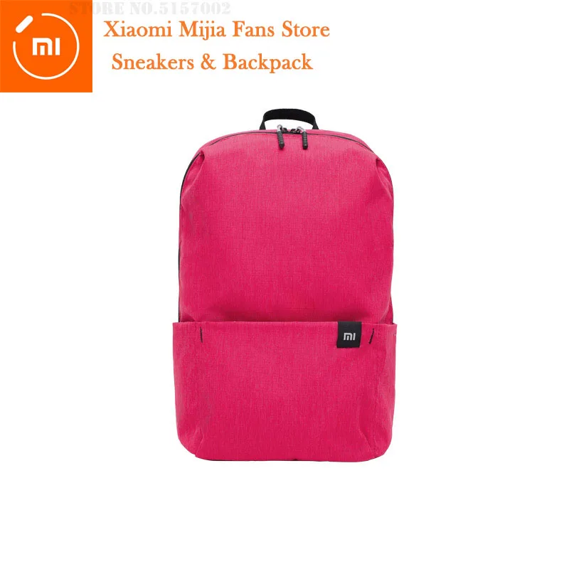 Xiaomi Mija красочный рюкзак женские и мужские для мальчиков и девочек рюкзак Спортивная Сумка 10л Водонепроницаемость легкий 8 цветов сумки для колледжа Повседневная - Цвет: Розовый цвет