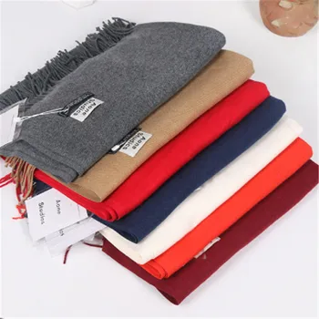 

Solid Color Plain Scarfs Luxury Brand Winter Scarf Unisex Wool Sky Cashmere Scarf Pashmina Tassels Women Men Wrap Shawl Plus