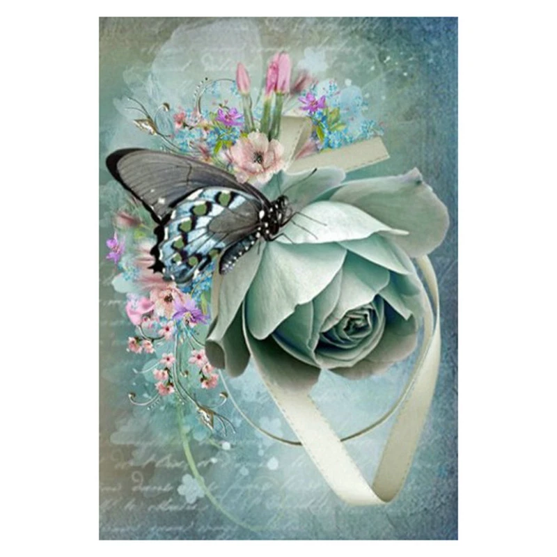 Diy Diamond Painting Flower Picture Full Square Mosaic Resin Embroidery Butterfly | Дом и сад