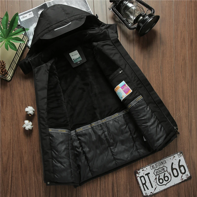 Winter Jacket Men Waterproof Hooded Windbreaker Male Thick Warm Parkas Fleece Jacket Coat Men Plus Size 7XL 8XL 9XL Dropshipping