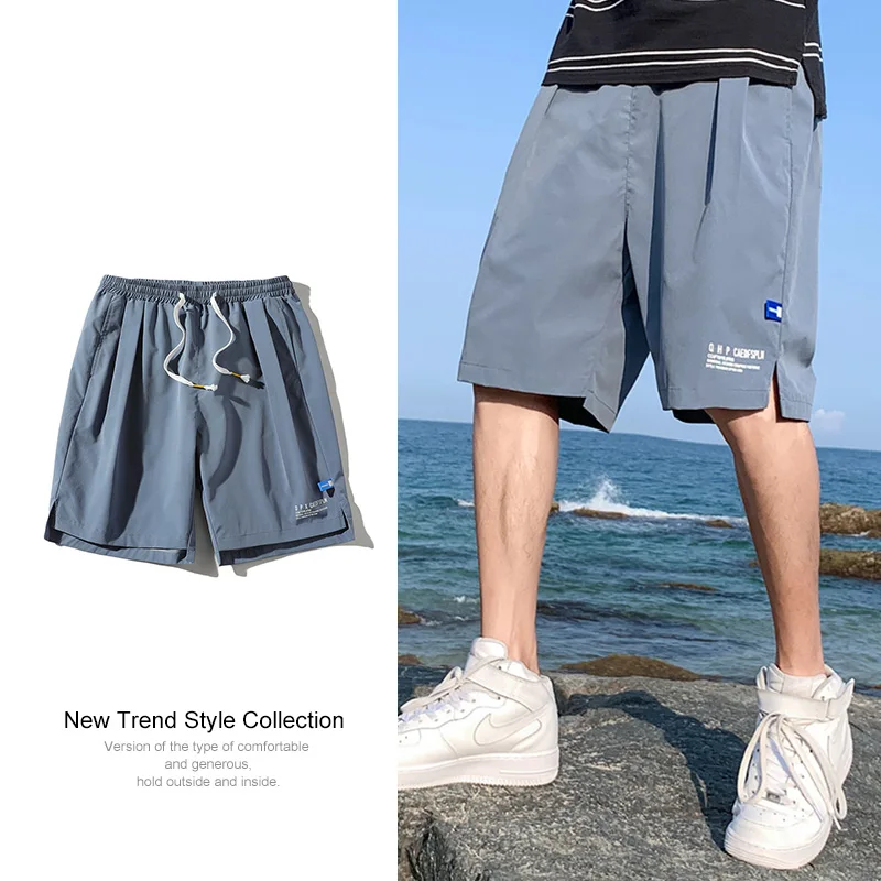 KKSKY-pantalones cortos informales con estampado para hombre, ropa holgada de verano, con cintura elástica, bordado, a la moda, 4XL