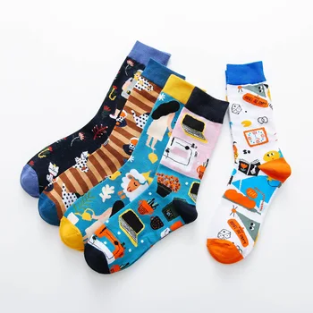 

Colorful Creative Socks Cartoon Patterned Socks Woman Happy Socks Trend Socks Cotton Men Crew Sock Unise Winter Soks 5 Pairs/set