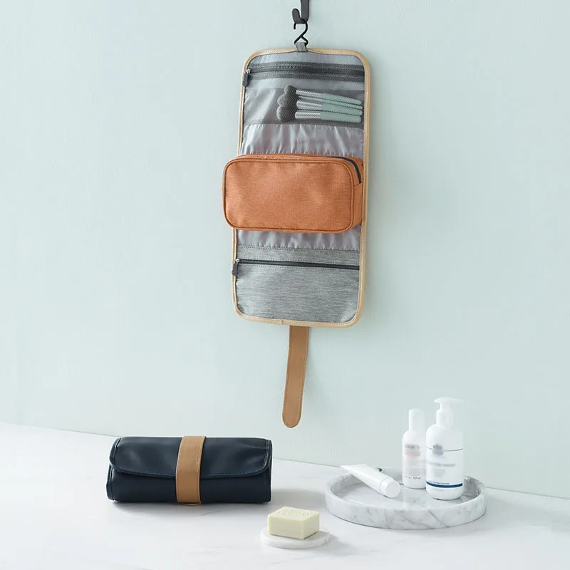

Pu Eco Bag Organizer Travel Accessories Foldable Small Cosmetic Bag Storage Toiletries Organizer for Travel Makeup Bags Modern
