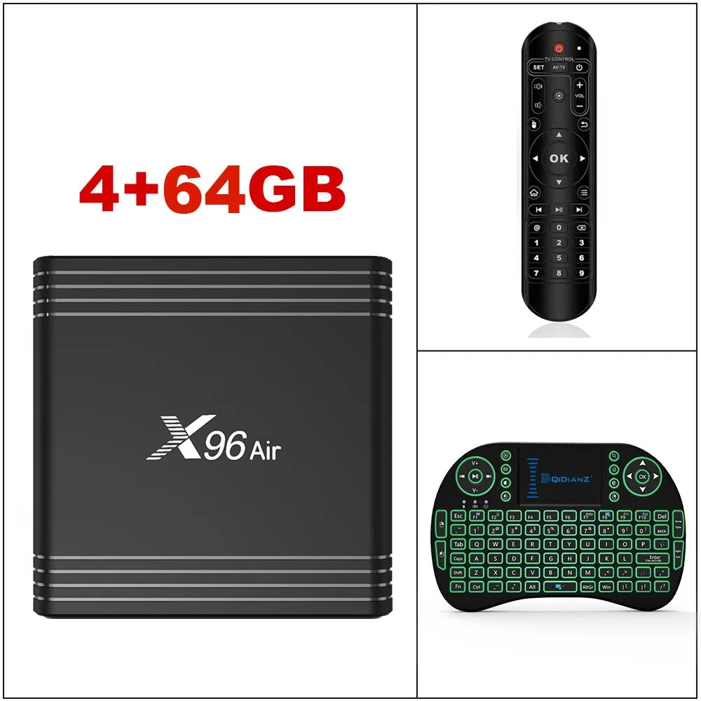 5 шт./лот X96 Air Amlogic S905X3 Android 9,0 ТВ приставка 4 ГБ 32 ГБ 64 Гб wifi 4K 8K 24 кадров в секунду X96Air медиаплеер Голосовое управление телеприставка - Color: 4G64G ADD I8