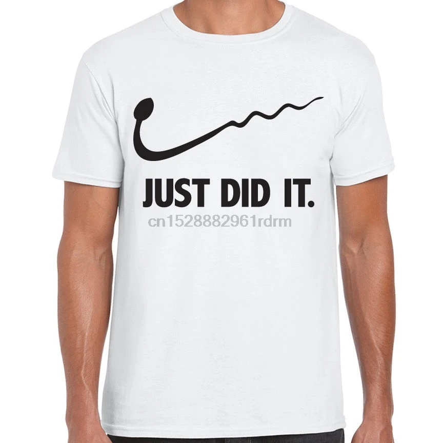 Мужская футболка с забавным принтом JUST DID IT брендовая надписью JOKE TEE топ