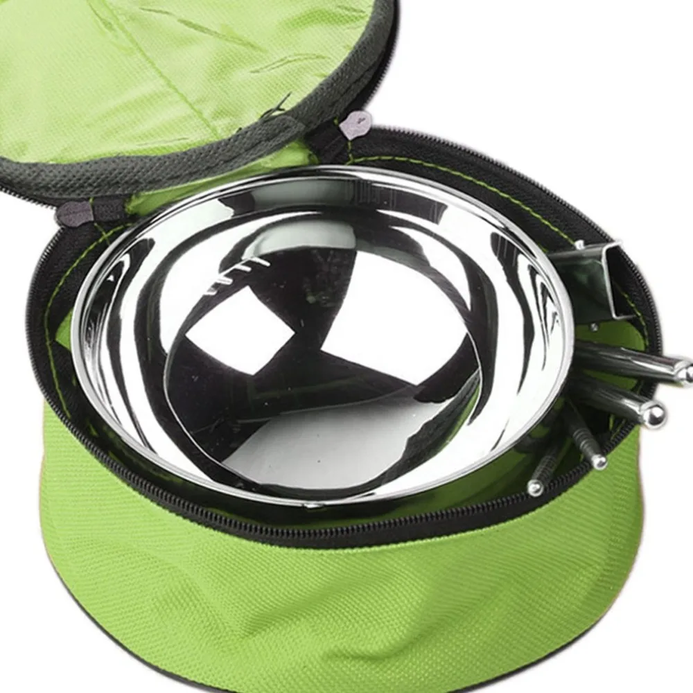 Outdoor Carried With Hotel Clean Tableware Stainless Travel Practical Travel Portable Folding Spoon Chopsticks Bag Set