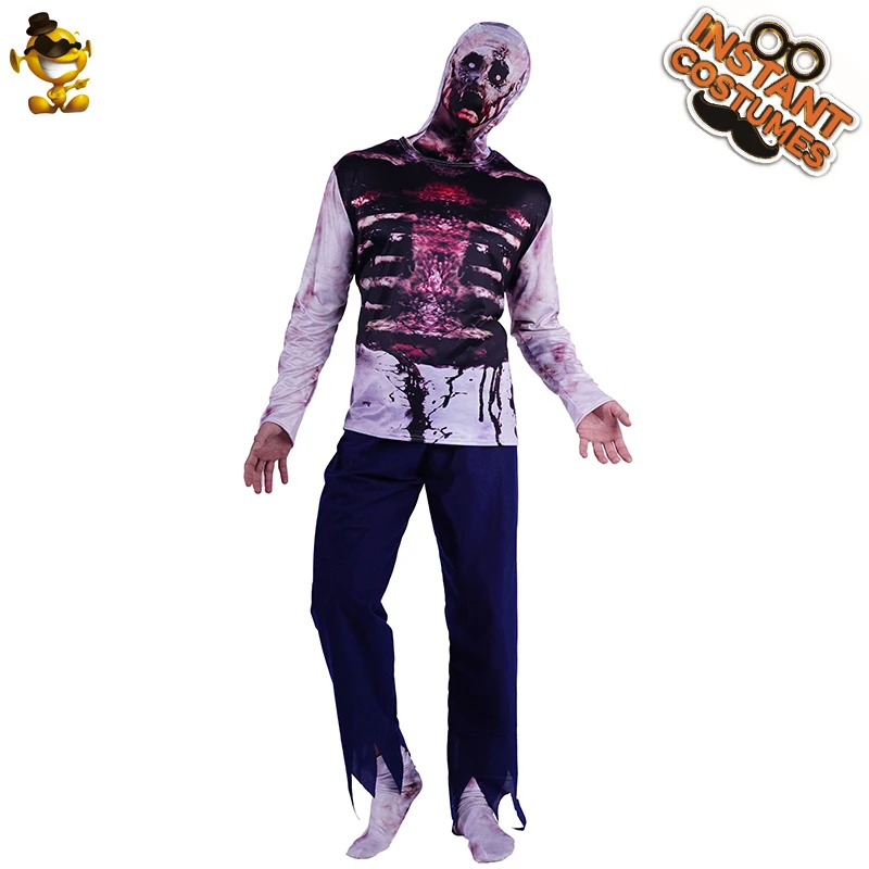 Adult Dead Zombie Costume Halloween Cosplay Party Fancy Dress Up Purim Role Playing Scary Zombie T Shirt Outfits For Male Aliexpress