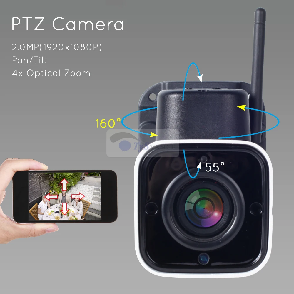 4X оптический зум HD 1080P 2MP Wifi PTZ Bullet IP камера беспроводная CCTV безопасность аудио TF слот для карты Обнаружение движения AP Точка доступа