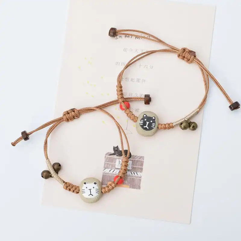 Qa299 Cadena De Cuerda Bonita Pulsera De Pareja De Cuentas Rojas