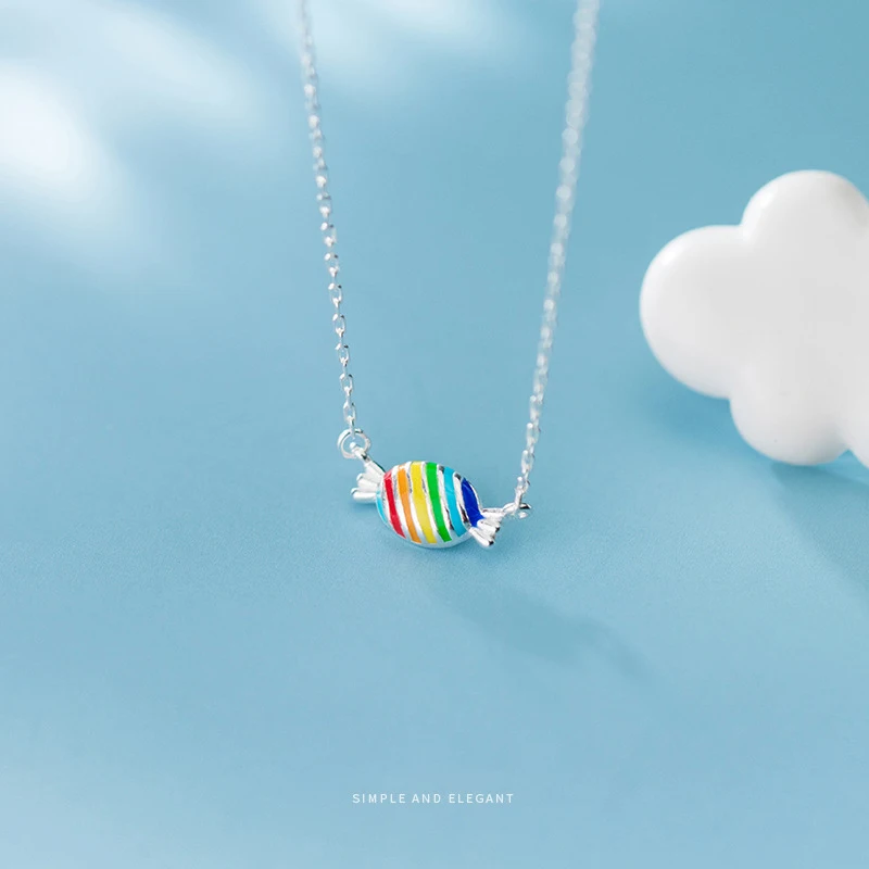 MODIAN классические разноцветной эмалью Милая подвеска &quotКонфета&quot ожерелье для