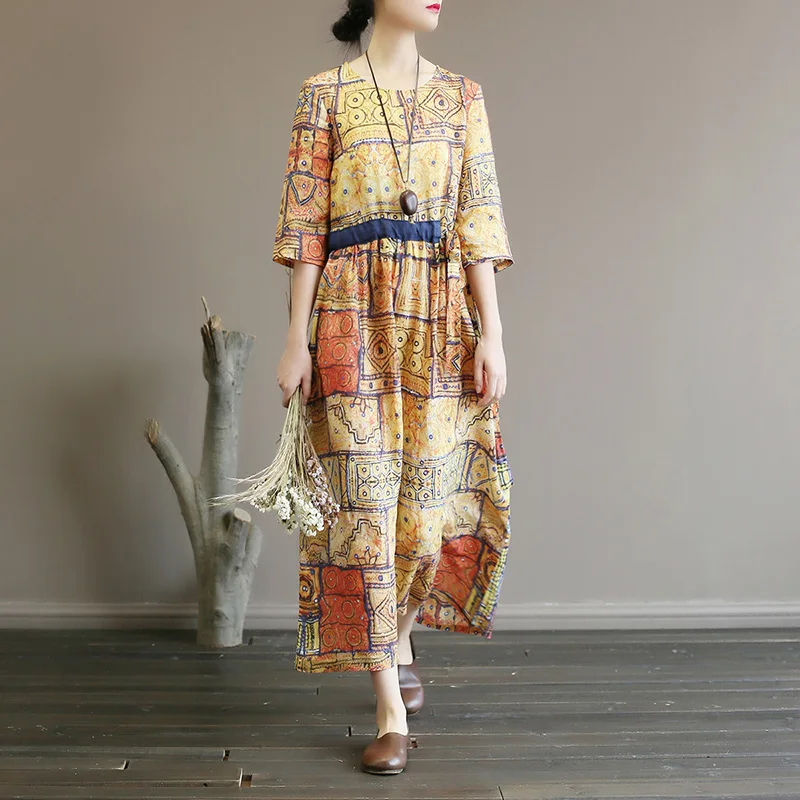 Najtaniej Oryginalna wysokiej klasy czystej ramie sukienka retro kultury drukowanie koronki talia szczupła długa spódnica wiosna i lato