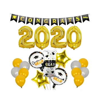 

17pcs 2020 Kindergarten Party Decor Aluminum Film For Congratulations School Congrats Grad Banner Practical Graduation Supplies