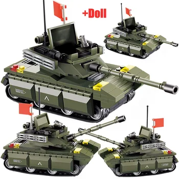 

182PCS City Military Tanks War Building Blocks WW2 Type 99 Tank Army Soldier Weapon Bricks DIY Educational Toys for Boy