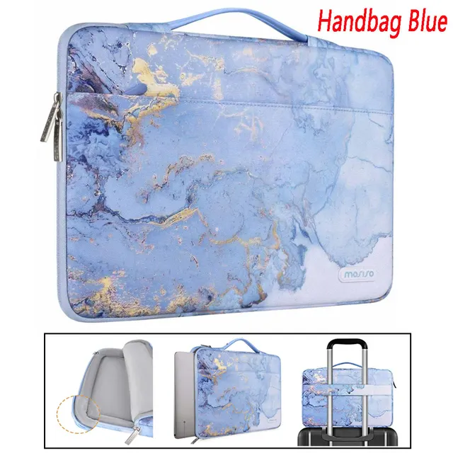 Laptop Bag Sleeve 13 14 15.6 inch Carrying Case For 2021 2020 Macbook Air Pro M1 Lenovo HP Dell Asus Acer Huawei Notebook Cover Handbag Blue