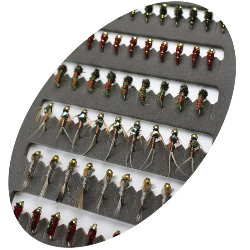 80 шт./компл. портативные воблеры с бусинами в коробке сухие мухи Nymph Scud Midge