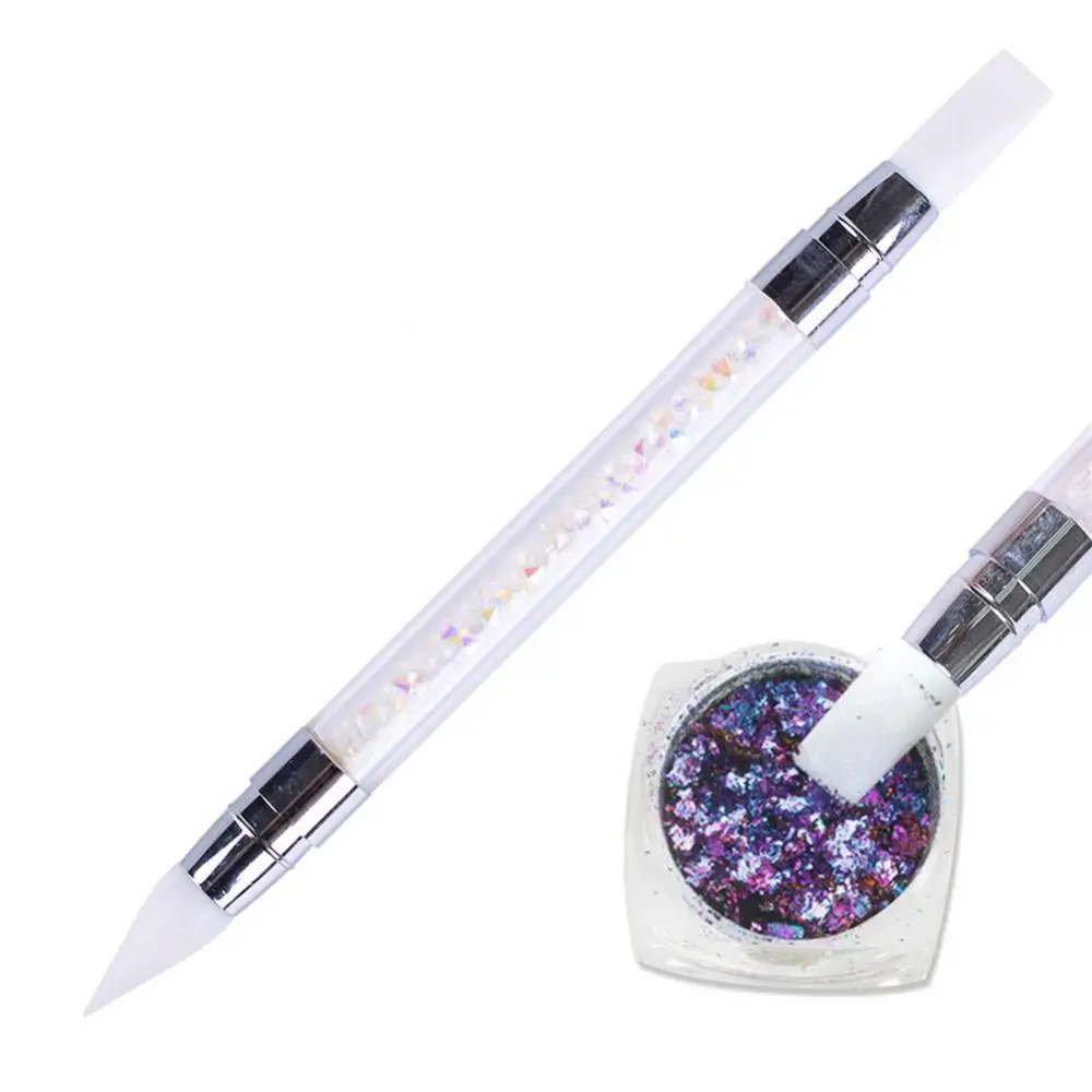1 Pc Dual-ended Dotting Pen Rhinestone Studs Picker Wax Pencil Crystal Beads Handle Nail Art Tool Accessories | Красота и здоровье