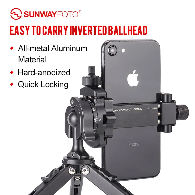 SUNWAYFOTO  PMB-18 mini tripod ball head viode head for phones and camera ballhead  easy to carry inverted ball head