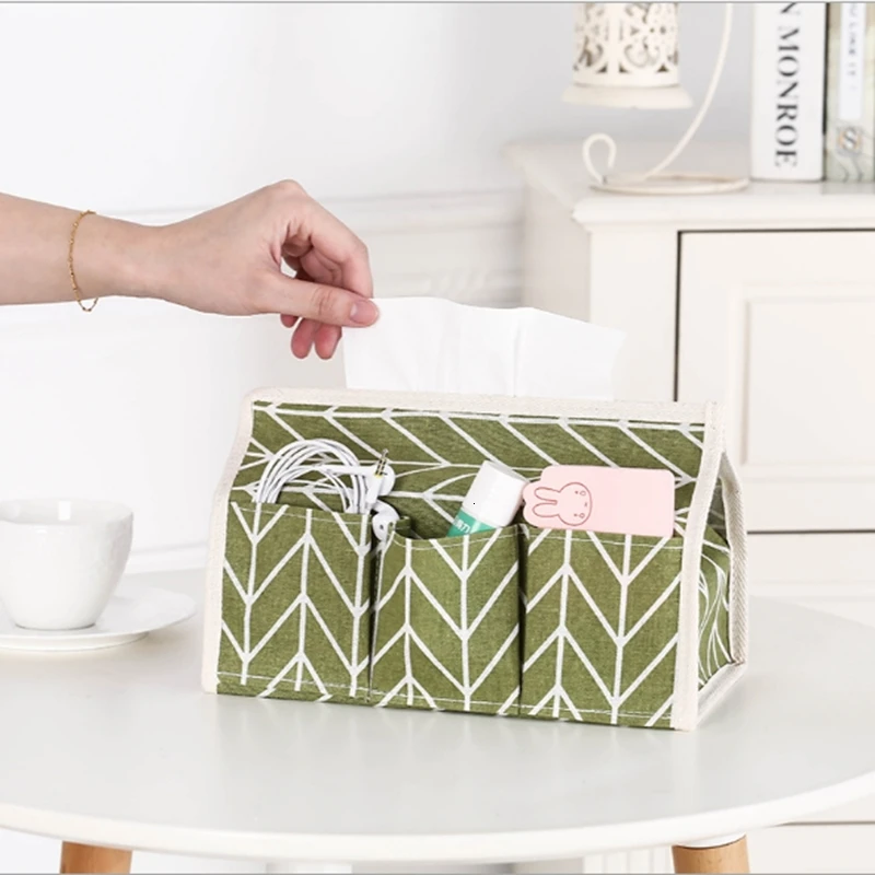 

Cotton Linen Paper Towel Bag Box Garden Wind Multi-function Set Desktop Debris Storage Gift Small Basket Organizer Free Shipping