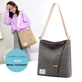 

Fashion Women's Shoulder Bags Luxury Canvas Bucket Girls Messenger Bag Designer Horn buckle Women Crossbody Bag 2020 New Handbag