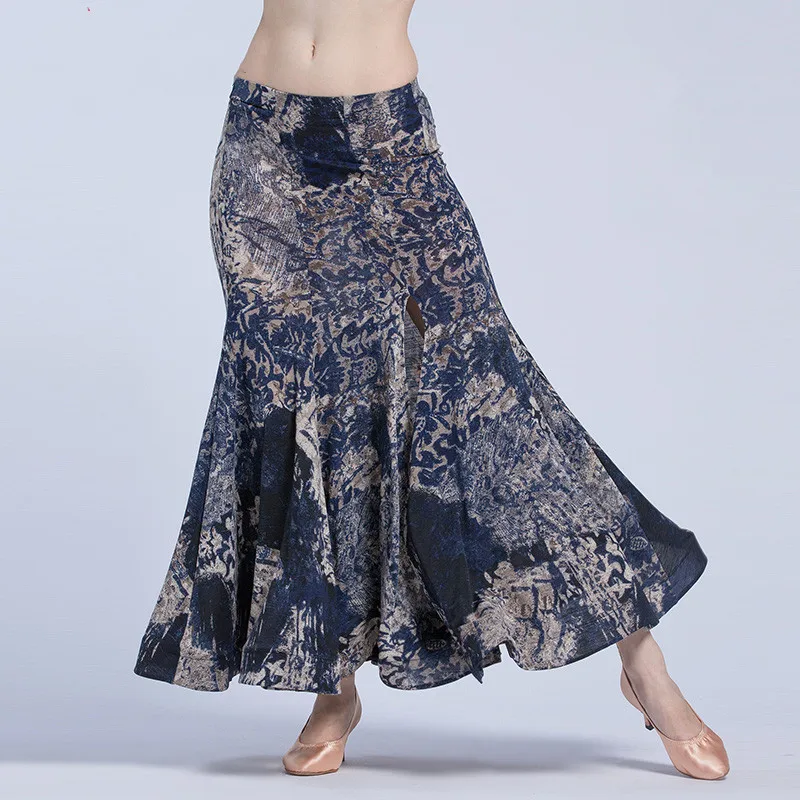 Modern dance skirt new ballroom dance long skirt big swing skirt competition ballroom dance skirt practice skirt -AB158B