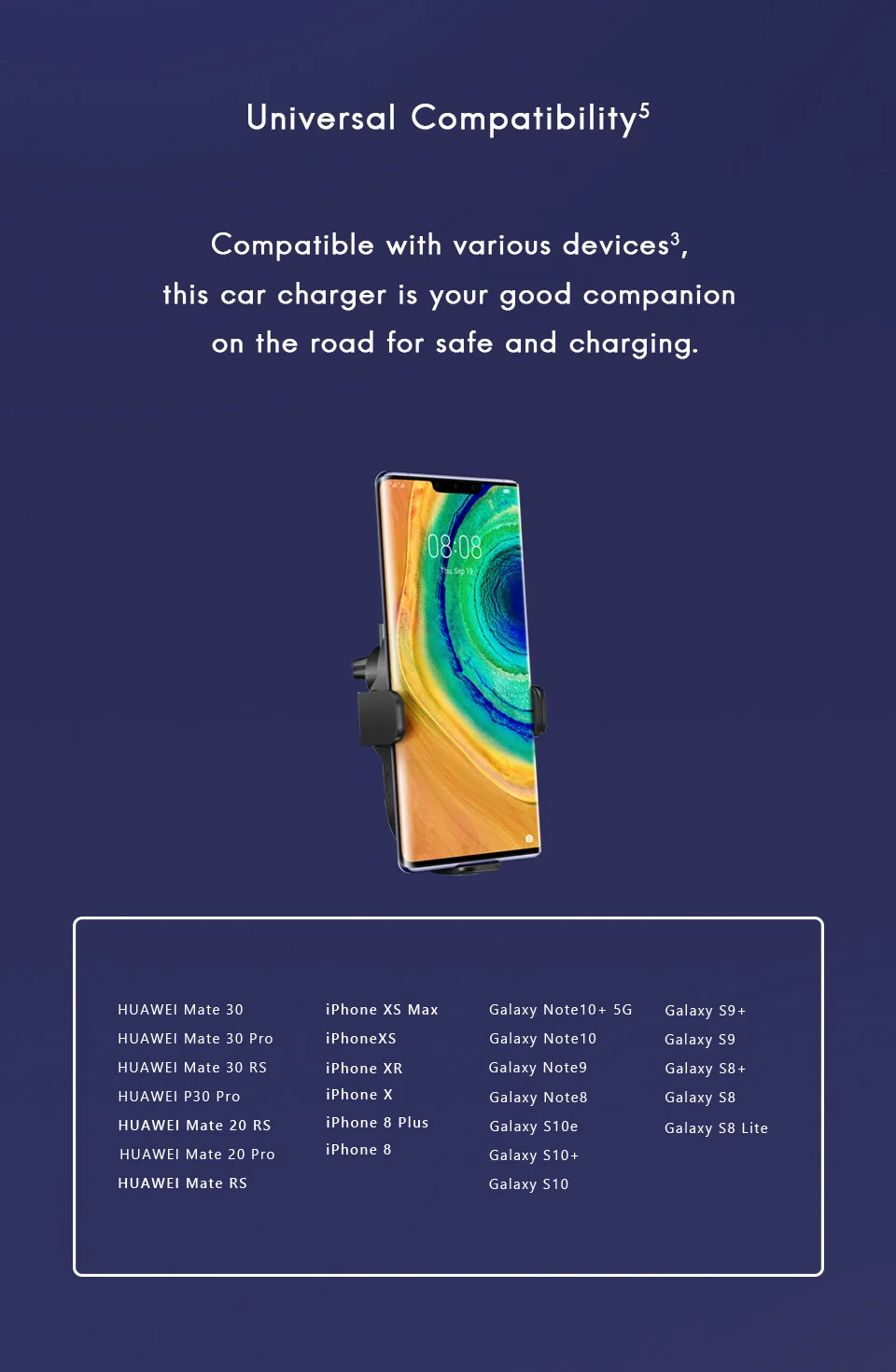Оригинальное беспроводное автомобильное зарядное устройство huawei 27W Max SuperCharge для mate 30 интеллектуальное зондирование монтажа и извлечения несколько безопасных