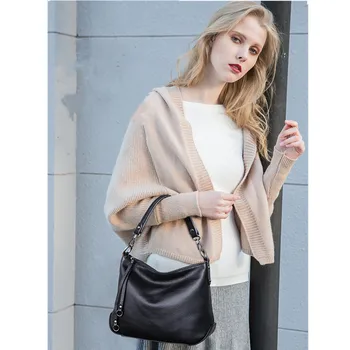 

Luxury Genuine Leather Women's Handbags Bucket Women Shoulder Bags Woman Messenger Bags Cow Leather Bag cумка