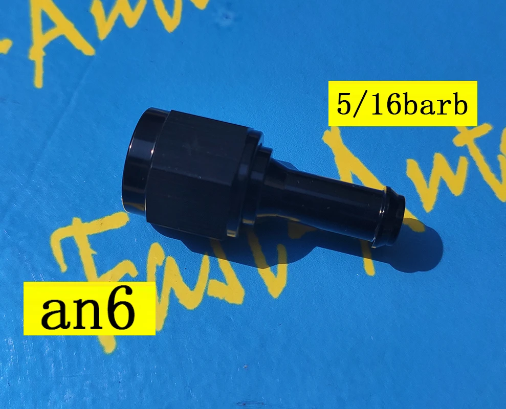 Черный 9/16-18unf резьба AN6-6AN AN-6 Female to 5/1"(8 мм) штанга шланговый адаптер