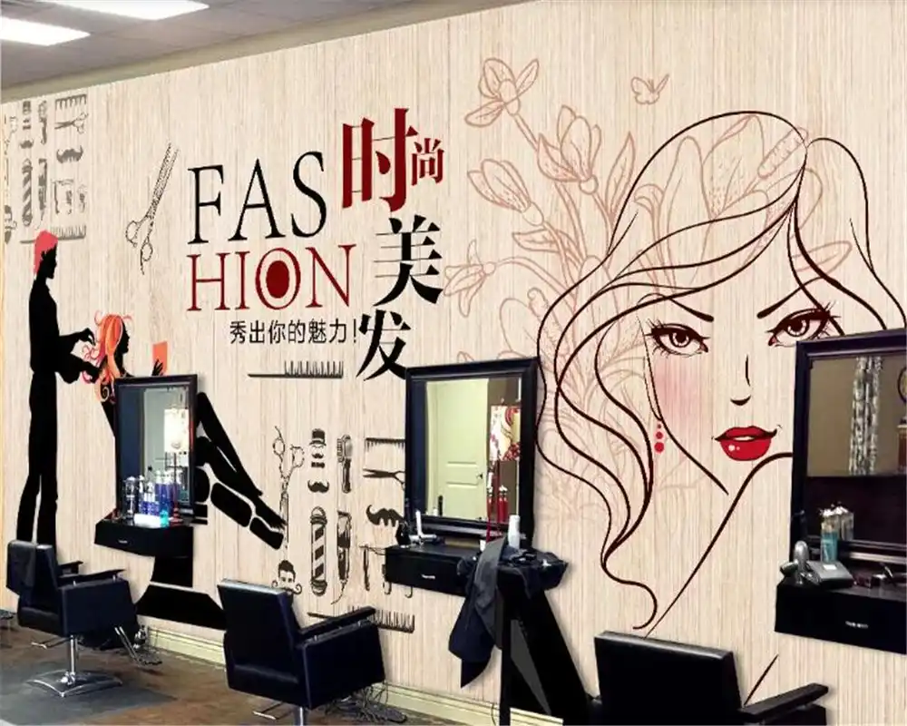 Télécharger gratuitement Images Beibehang Wall Paper 3d Hair Salon Sexy Beauty Barber Shop Behang le plus cool par