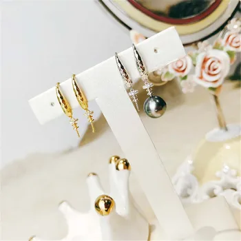 

DIY Pearl Stud Earrings Holder S925 Sterling Silver Earrings Settings Women DIY Earrings Jewelry Findings