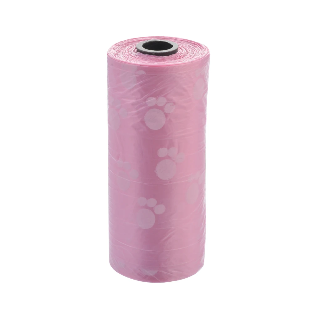 pink Мешки для кошачьих собак, мешки для мусора, товары для домашних животных, для улицы, для уборки, заправка, Разлагаемый мешок для мусора, органайзер, 15 шт./1 рулон - Цвет: pink