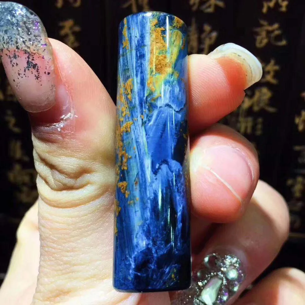 Натуральный Синий желтый кулон Pietersite для женщин и мужчин 46,3x13,5 мм бусины баррель в бамбийском стиле Модные ювелирные изделия кулон сертификат AAAAA